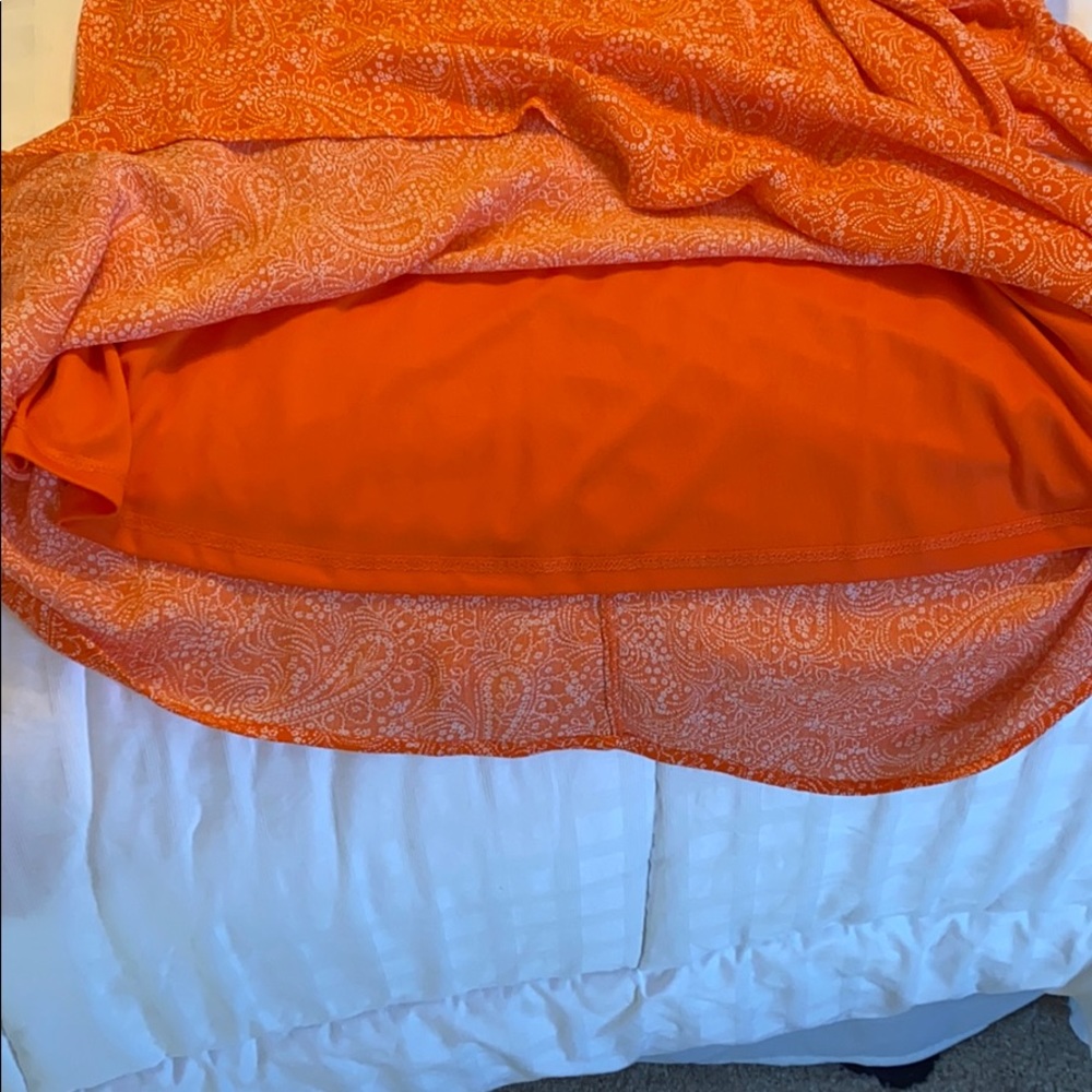 Old Navy Orange Paisley Open Shoulder Dress - Picture 12 of 13